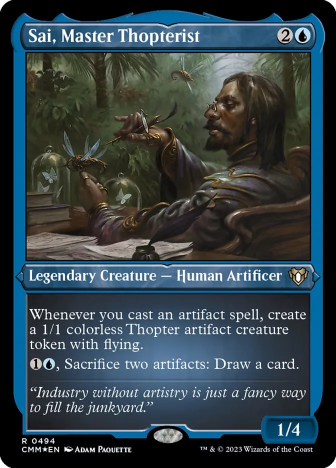 2023 Commander Masters Sai, Master Thopterist #494 rare card image