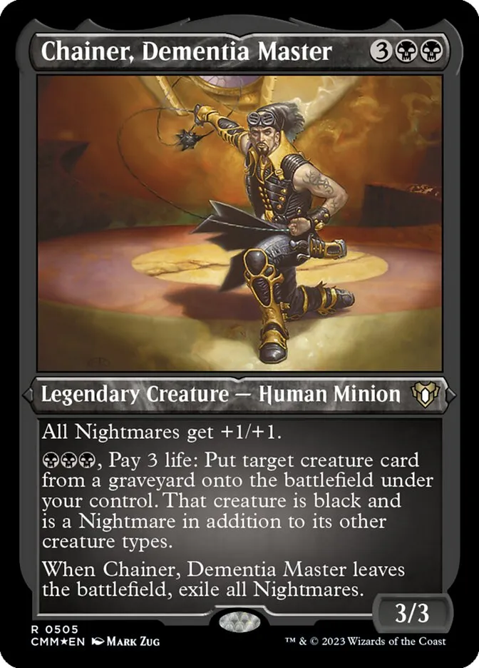 2023 Commander Masters Chainer, Dementia Master #505 rare card image
