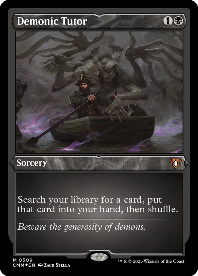 2023 Commander Masters Demonic Tutor mythic #509 mythic card image