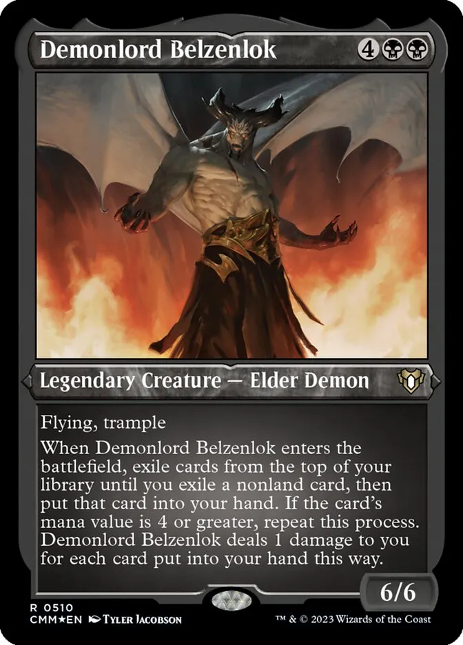 2023 Commander Masters Demonlord Belzenlok #510 rare card image