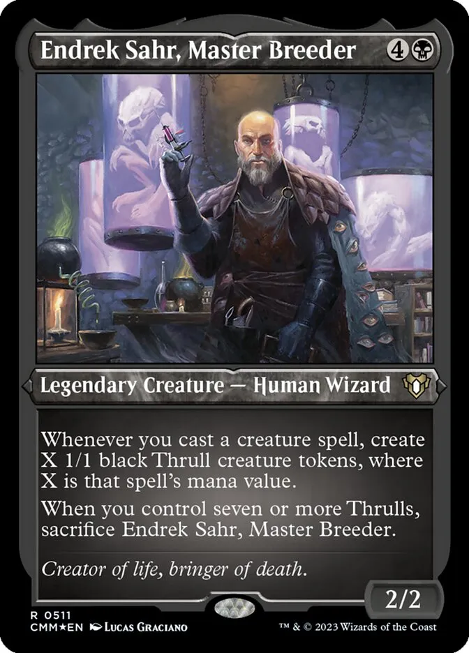 2023 Commander Masters Endrek Sahr, Master Breeder #511 rare card image