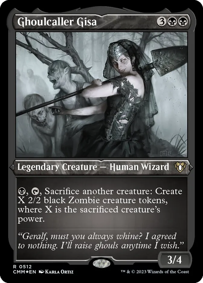 2023 Commander Masters Ghoulcaller Gisa #512 rare card image