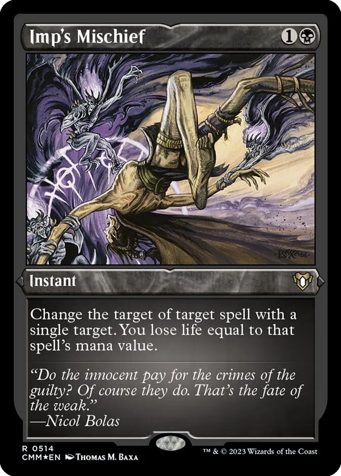2023 Commander Masters Imp's Mischief #514 rare card image