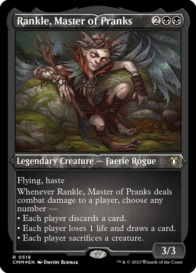2023 Commander Masters Rankle, Master of Pranks #519 rare card image