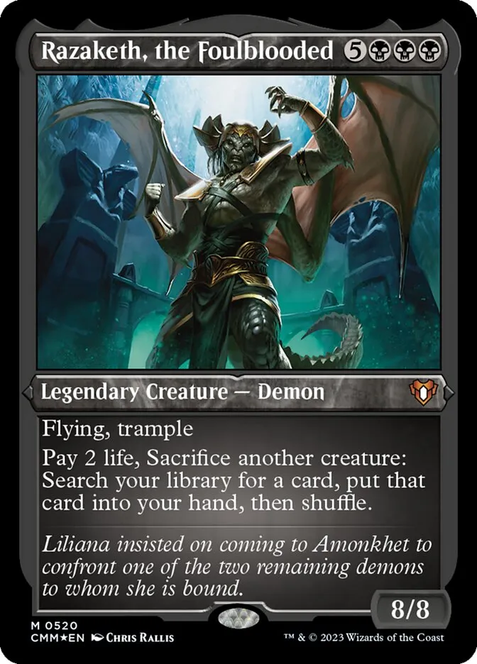 2023 Commander Masters Razaketh, the Foulblooded #520 mythic card image