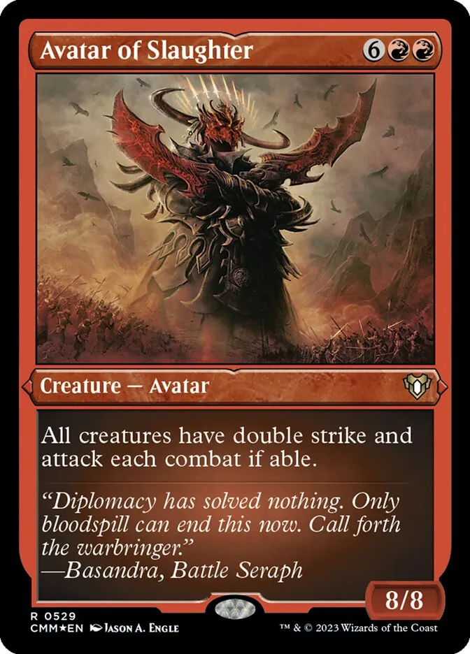 2023 Commander Masters Avatar of Slaughter #529 rare card image