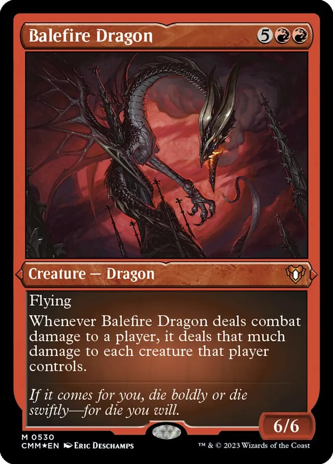 2023 Commander Masters Balefire Dragon #530 mythic card image