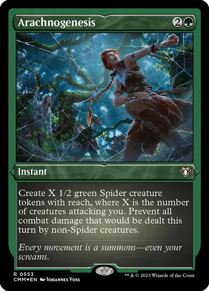 2023 Commander Masters Arachnogenesis rare #553 rare card image