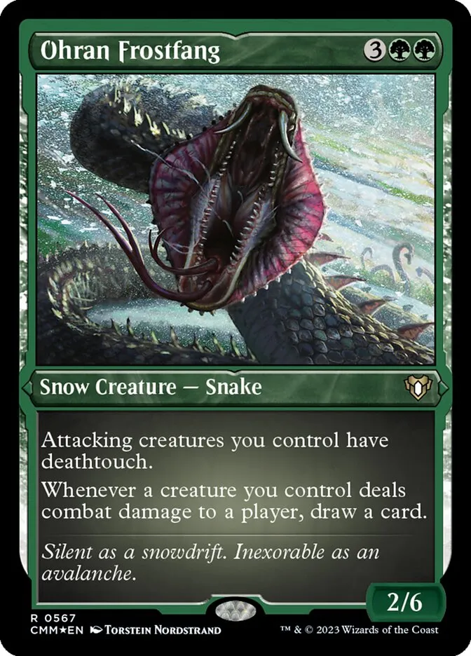 2023 Commander Masters Ohran Frostfang #567 rare card image