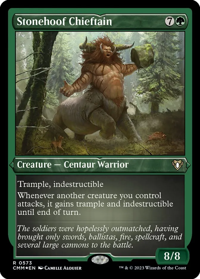 2023 Commander Masters Stonehoof Chieftain #573 rare card image