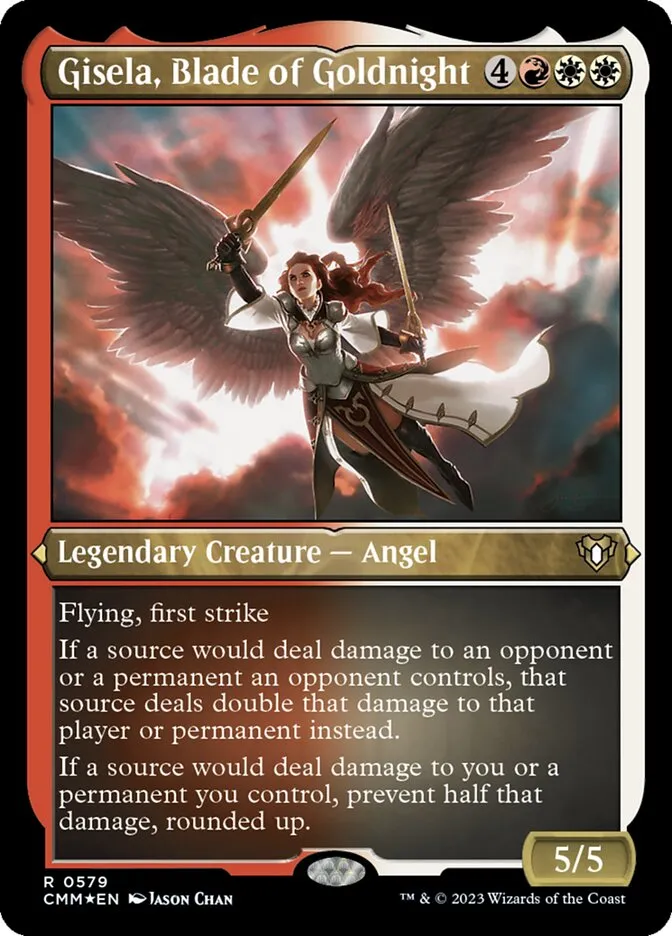 2023 Commander Masters Gisela, Blade of Goldnight #579 rare card image
