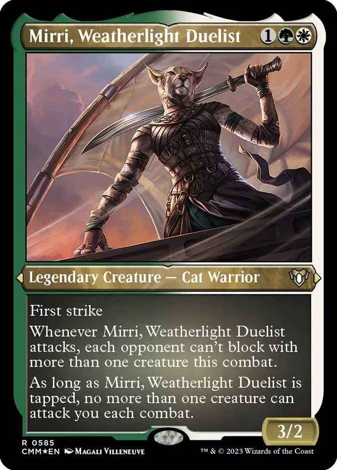 2023 Commander Masters Mirri, Weatherlight Duelist #585 rare card image