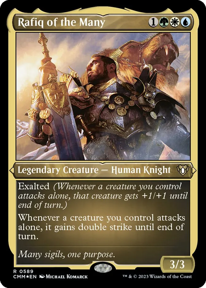 2023 Commander Masters Rafiq of the Many #589 rare card image