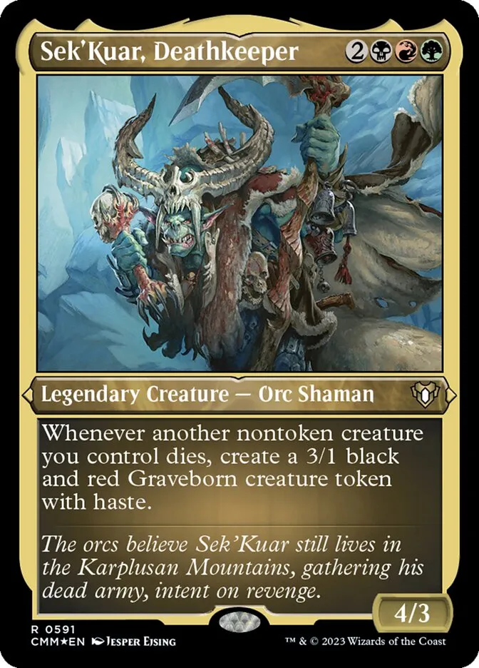 2023 Commander Masters Sek'Kuar, Deathkeeper #591 rare card image