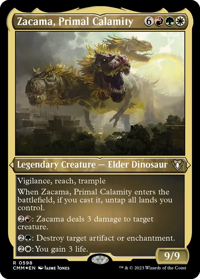2023 Commander Masters Zacama, Primal Calamity #598 rare card image