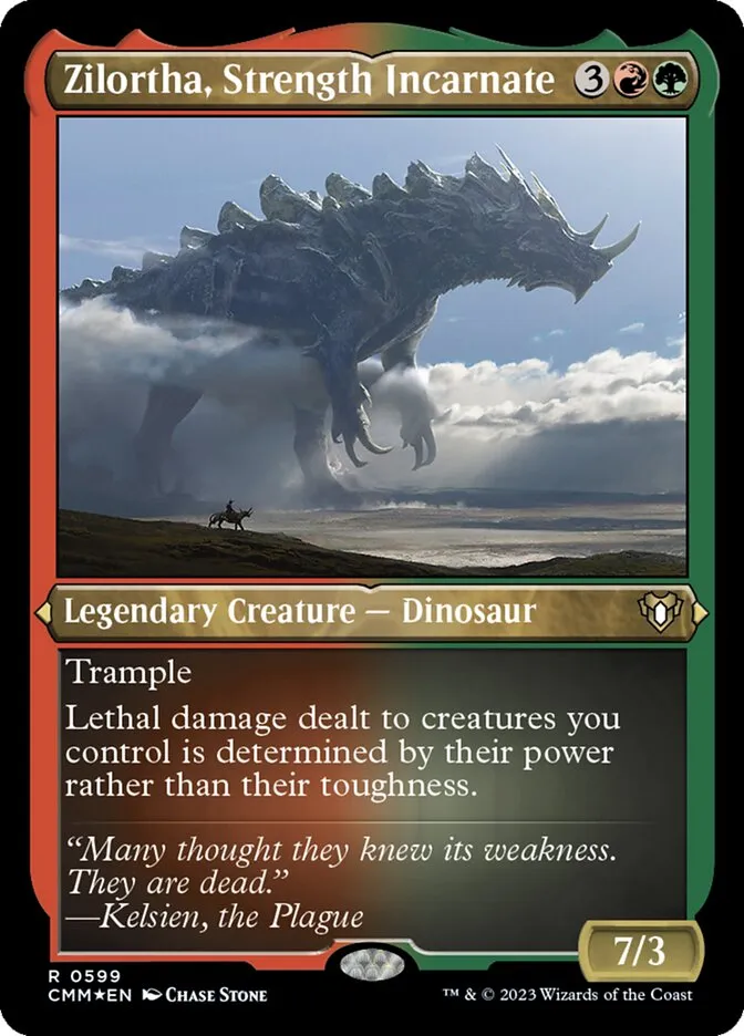 2023 Commander Masters Zilortha, Strength Incarnate #599 rare card image