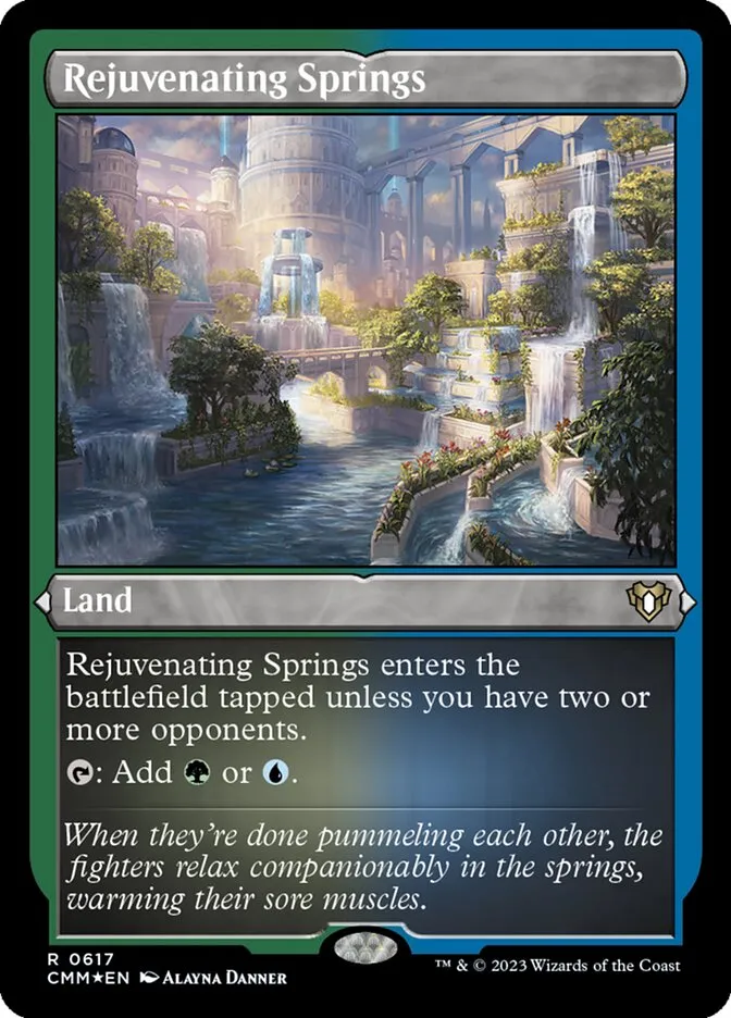 2023 Commander Masters Rejuvenating Springs #617 rare card image