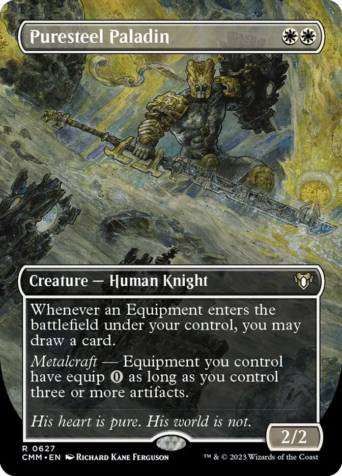 2023 Commander Masters Puresteel Paladin #627 rare card image