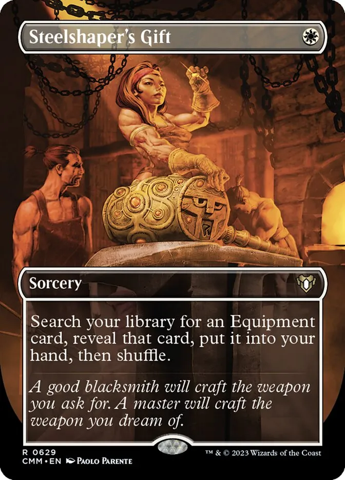 2023 Commander Masters Steelshaper's Gift #629 rare card image