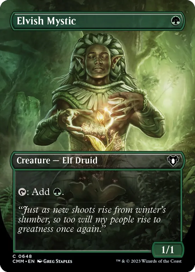 2023 Commander Masters Elvish Mystic #648 common card image