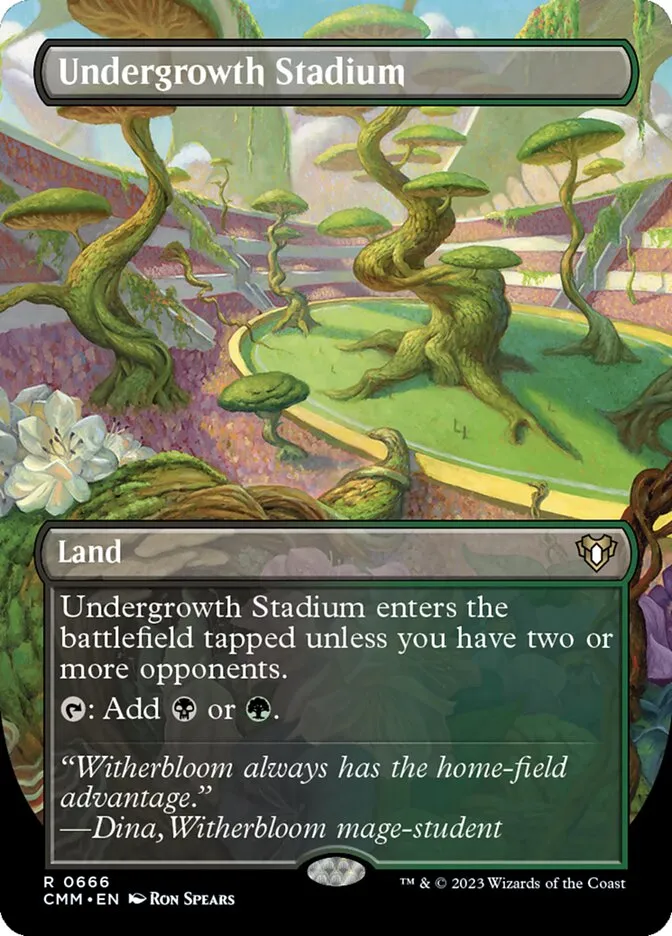 2023 Commander Masters Undergrowth Stadium rare #666 rare card image