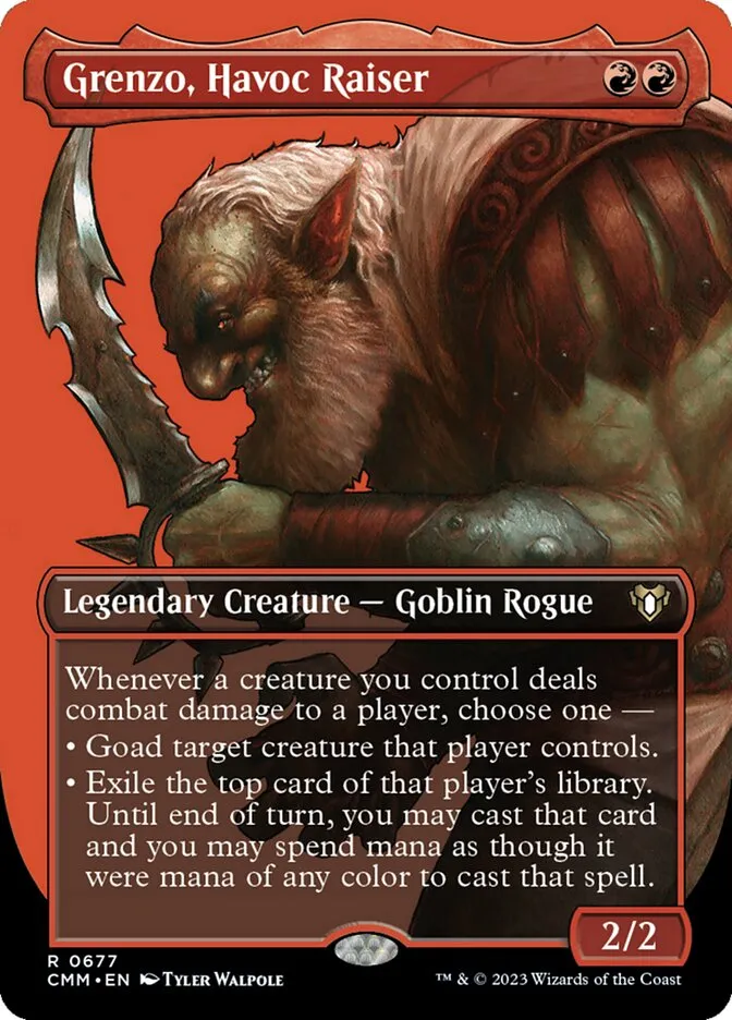 2023 Commander Masters Grenzo, Havoc Raiser #677 rare card image