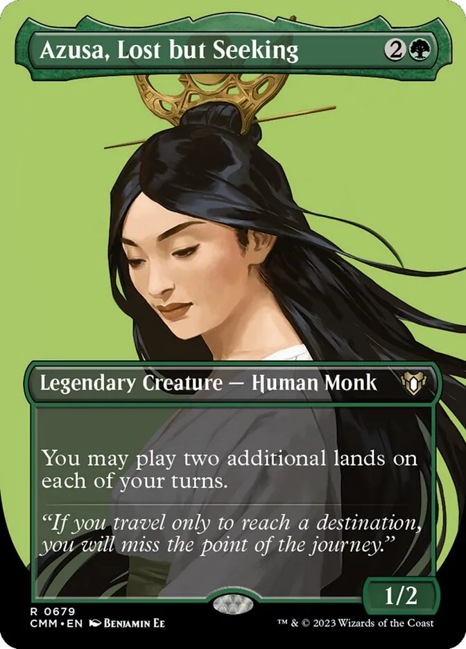 2023 Commander Masters Azusa, Lost but Seeking #679 rare card image