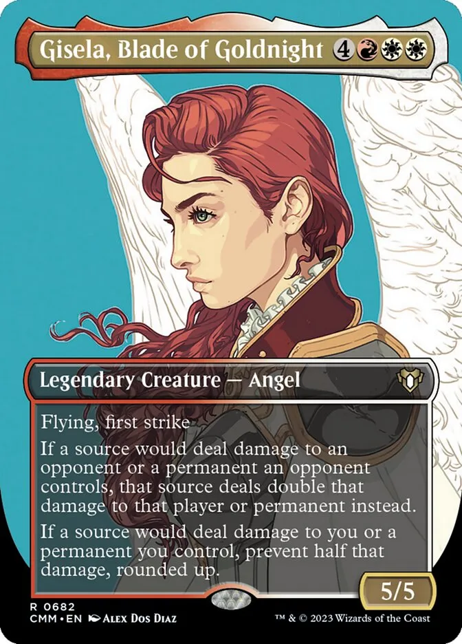 2023 Commander Masters Gisela, Blade of Goldnight #682 rare card image