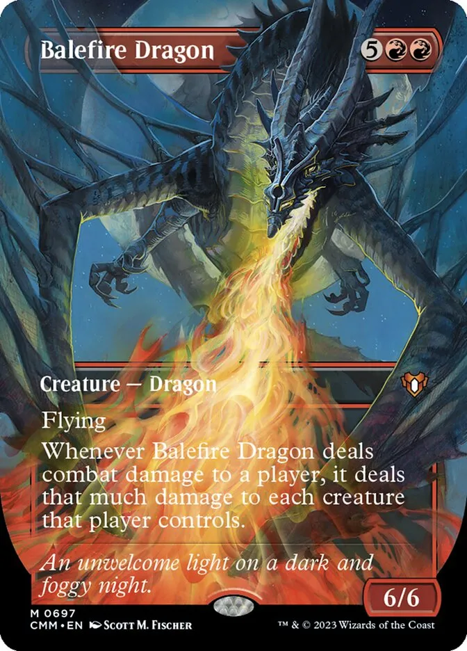 2023 Commander Masters Balefire Dragon mythic #697 mythic card image