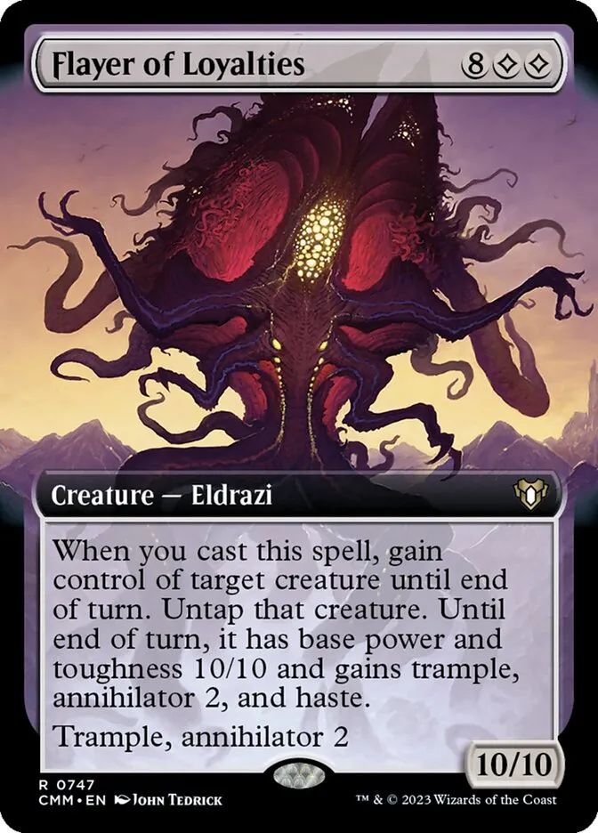 2023 Commander Masters Flayer of Loyalties rare #747 rare card image