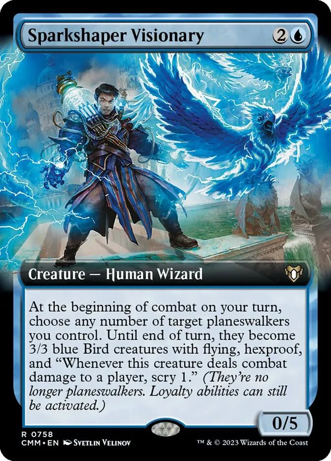 2023 Commander Masters Sparkshaper Visionary rare #758 rare card image
