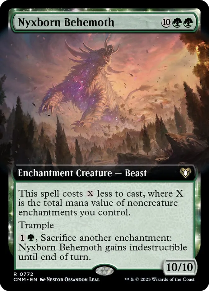2023 Commander Masters Nyxborn Behemoth #772 rare card image