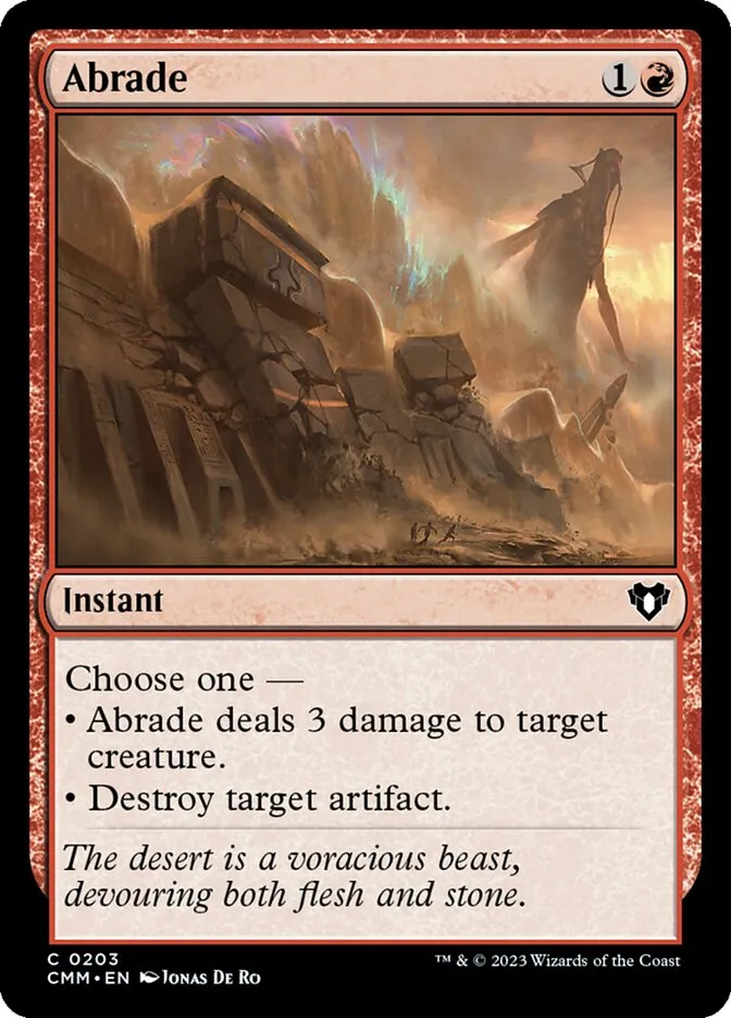 2023 Commander Masters Abrade common #203 common card image