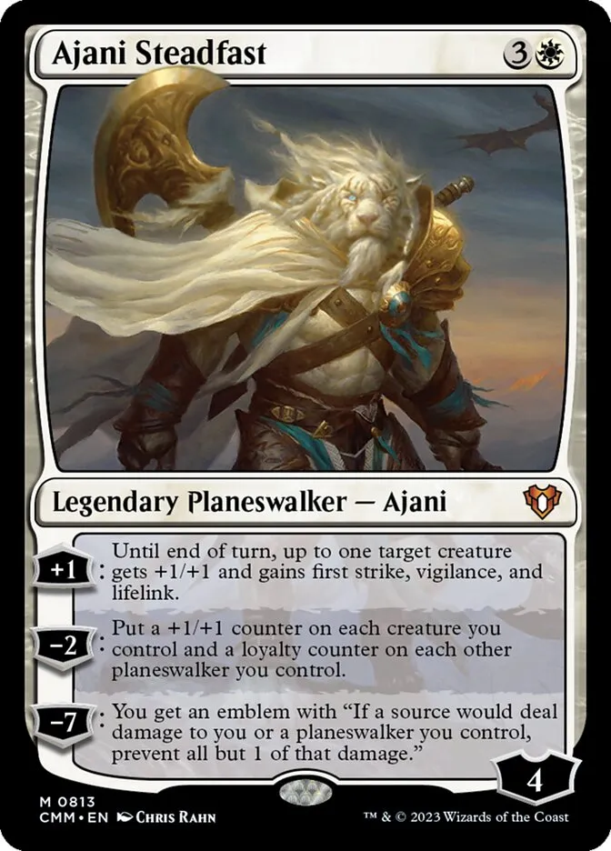 2023 Commander Masters Ajani Steadfast mythic #813 mythic card image