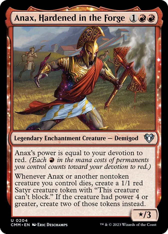 2023 Commander Masters Anax, Hardened in the Forge #204 uncommon card image