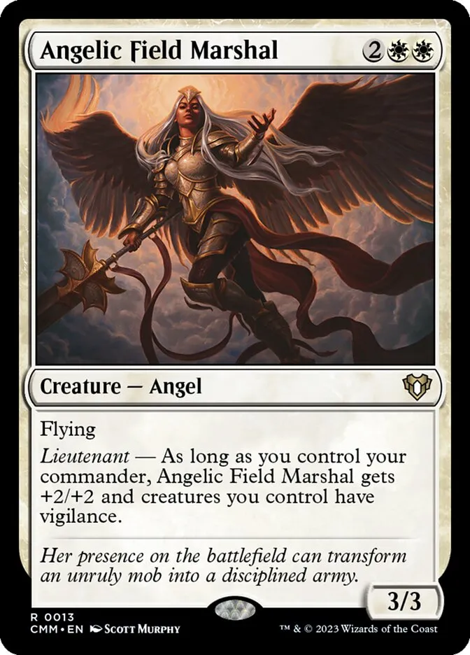 2023 Commander Masters Angelic Field Marshal #13 rare card image