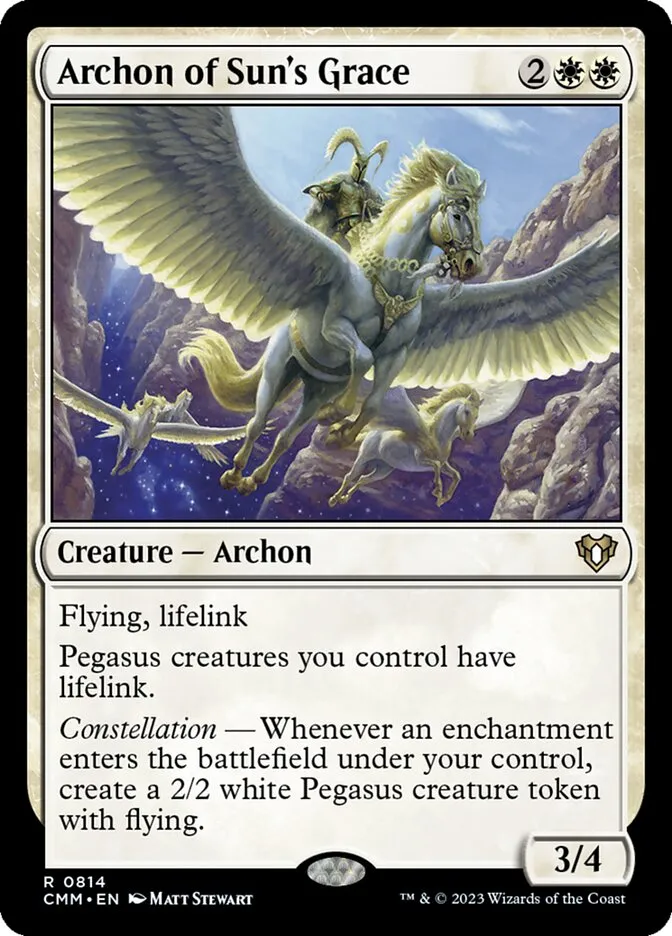 2023 Commander Masters Archon of Sun's Grace #814 rare card image
