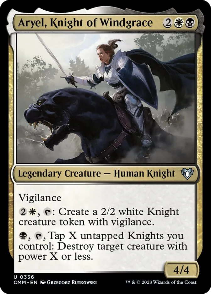 2023 Commander Masters Aryel, Knight of Windgrace #336 uncommon card image