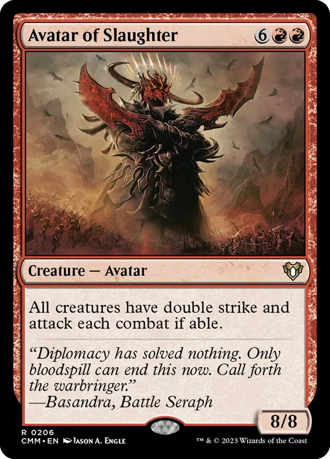 2023 Commander Masters Avatar of Slaughter #206 rare card image