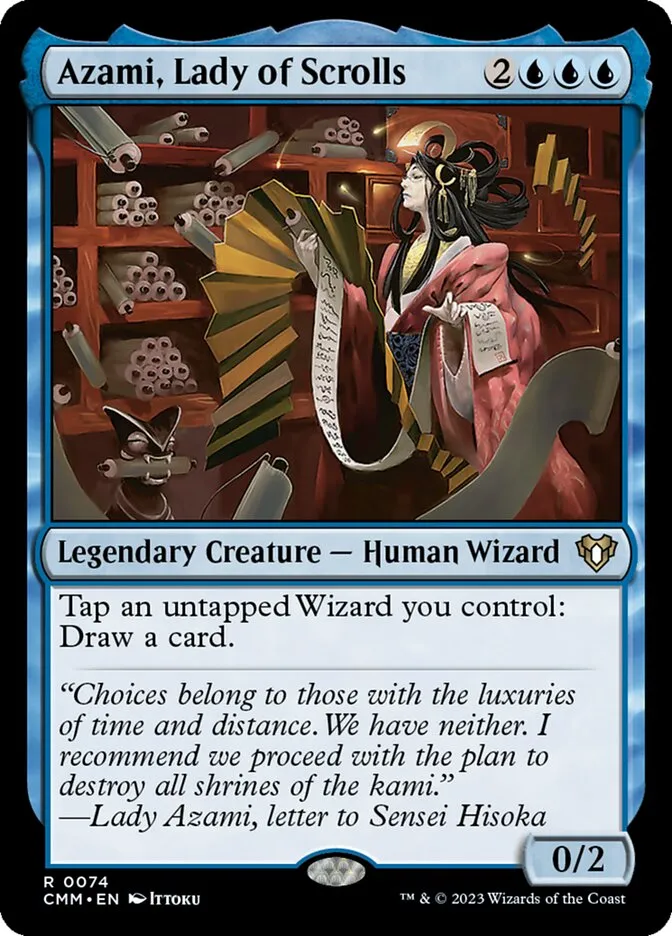 2023 Commander Masters Azami, Lady of Scrolls #74 rare card image