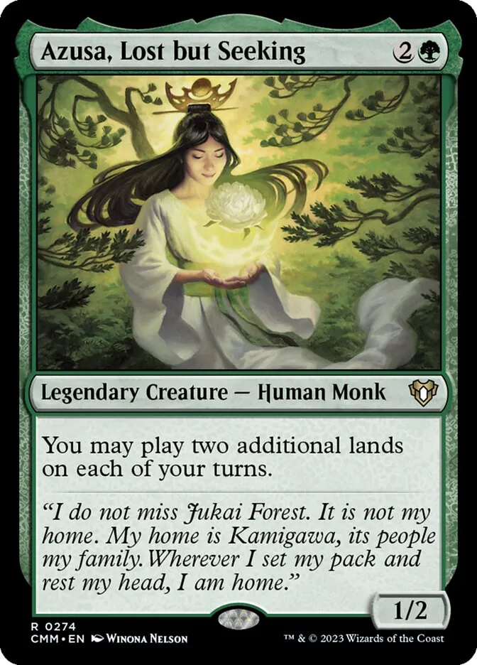 2023 Commander Masters Azusa, Lost but Seeking #274 rare card image