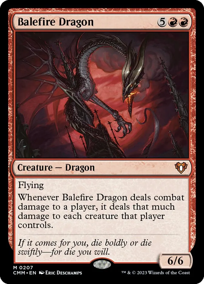 2023 Commander Masters Balefire Dragon #207 mythic card image