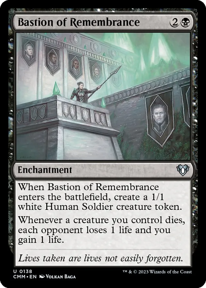 2023 Commander Masters Bastion of Remembrance #138 uncommon card image