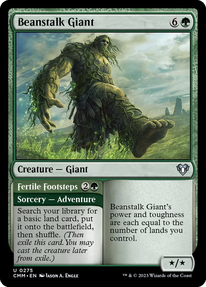 2023 Commander Masters Beanstalk Giant // Fertile Footsteps #275 uncommon card image