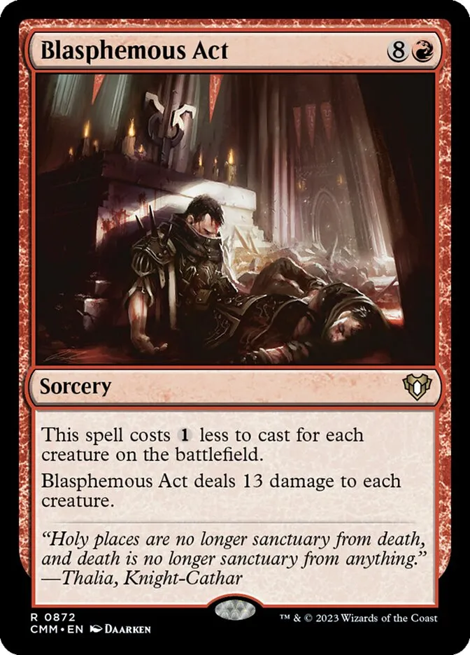 2023 Commander Masters Blasphemous Act #872 rare card image