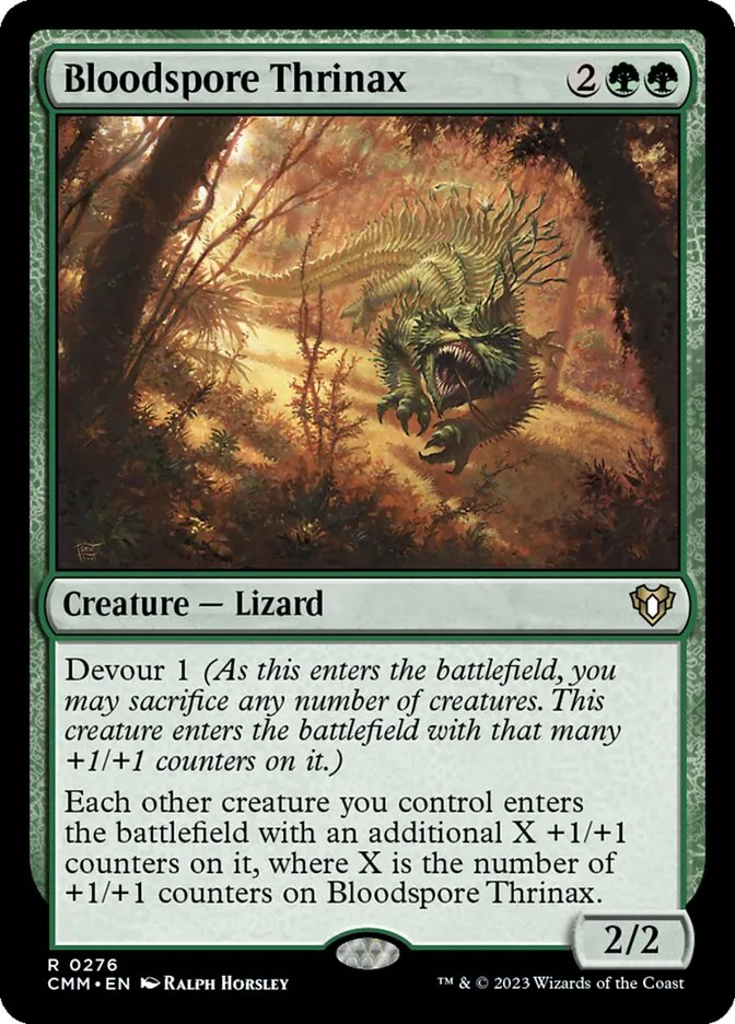 2023 Commander Masters Bloodspore Thrinax #276 rare card image