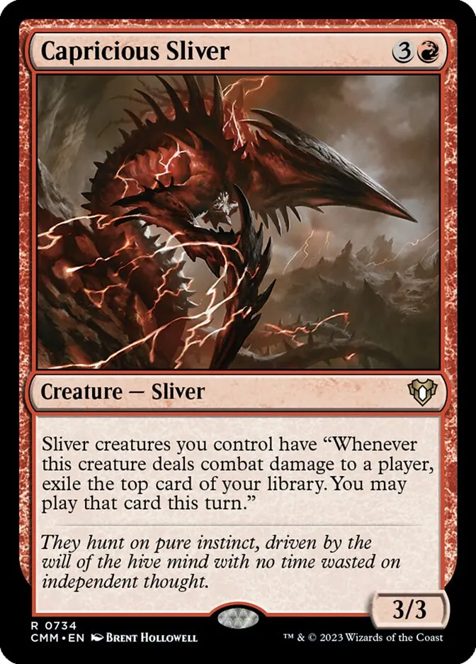 2023 Commander Masters Capricious Sliver rare #734 rare card image