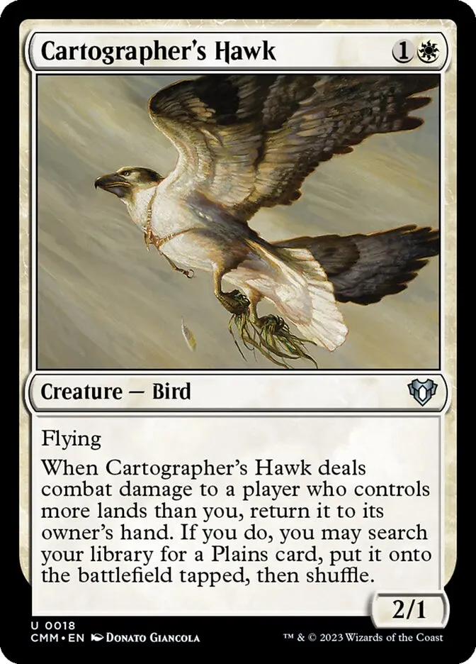 2023 Commander Masters Cartographer's Hawk #18 uncommon card image