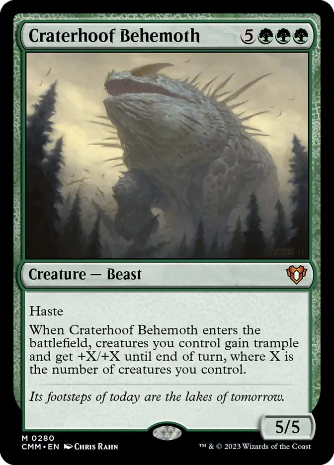 2023 Commander Masters Craterhoof Behemoth #280 mythic card image