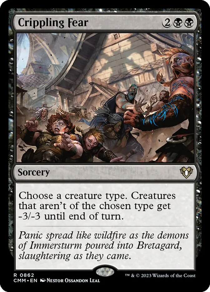 2023 Commander Masters Crippling Fear #862 rare card image